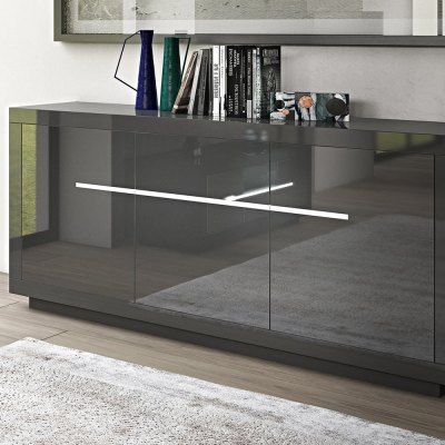 Torelli 3 Door Sideboard with LED Lighting High Gloss White