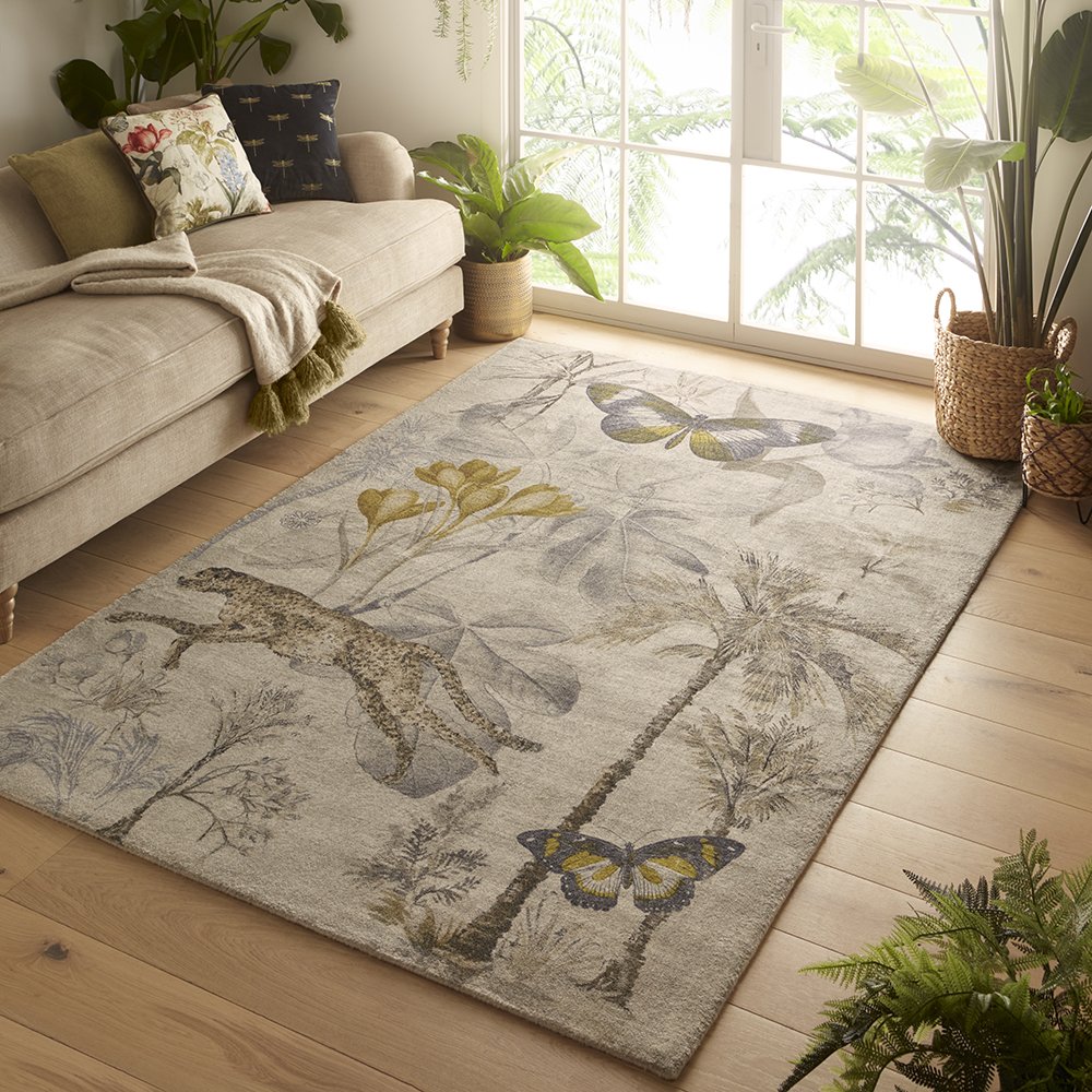 Botany Rug Charcoal Chartreuse Lees of Grimsby