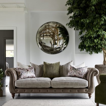 Eden Leather and Fabric Sofa