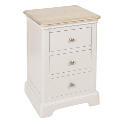 Hampton 3 Drawer Bedside Table Grey Mist
