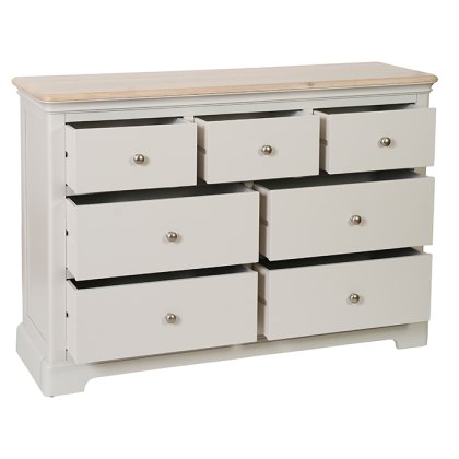 Hampton 3 over 4 Chest of Drawers Grey Mist