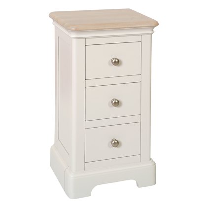 Hampton 3 Drawer Compact Bedside Table Grey Mist