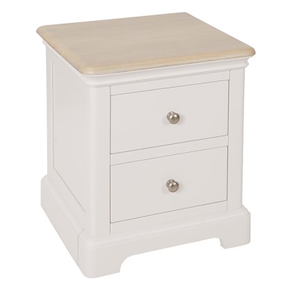 Hampton 2 Drawer Bedside Table Grey Mist
