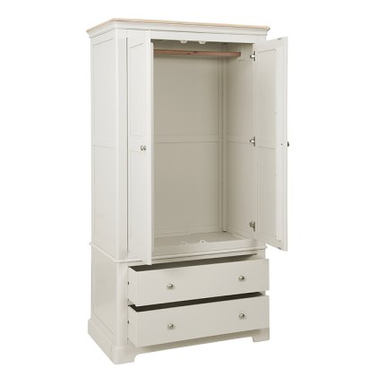 Hampton 2 Drawer Double Wardrobe Grey Mist