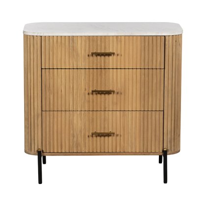 Reed 3 Drawer Bedside Table