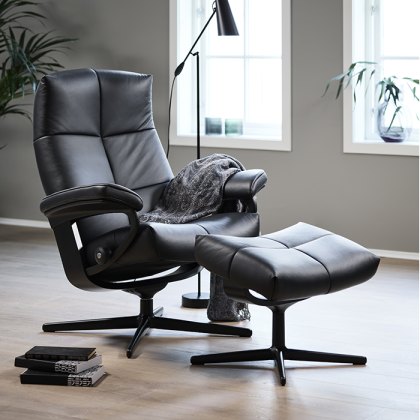 David Small Chair Cross Base with Footstool David Small Chair Cross Base with Footstool