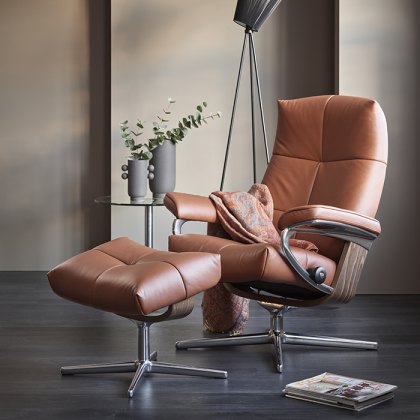 David Medium Chair Cross Base and Footstool David Medium Chair Cross Base and Footstool