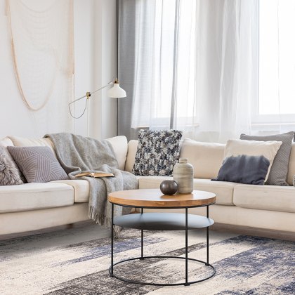 Kuza Lines Blue Rug
