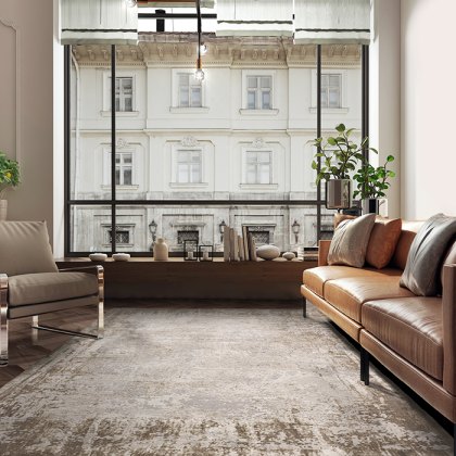 Kuza Border Beige Rug