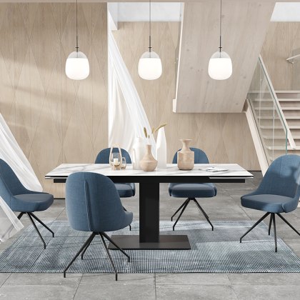 Miami Swivel Dining Chair Blue Miami Swivel Dining Chair Blue