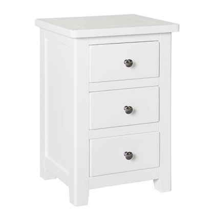 Henley White 3 Drawer Bedside Table