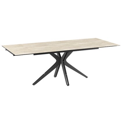 Influence Extending Ceramic Dining Table Travertine