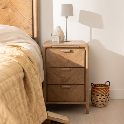 Atauro Slim 3 Drawer Bedside Table