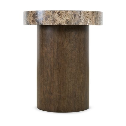 Academic Fusion Wood and Stone Side Table