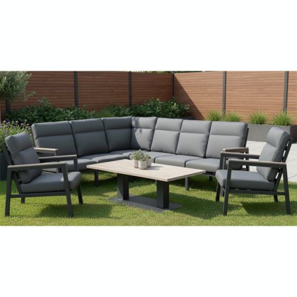 Kettler Tudor Corner Set Right Hand with 2 Armchairs and Table Kettler Tudor Corner Set Right Hand with 2 Armchairs and Table