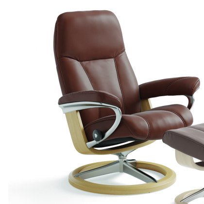 Stressless Consul Large Chair with Signature Base - no footstool Stressless Consul Large Chair with Signature Base - no footstool