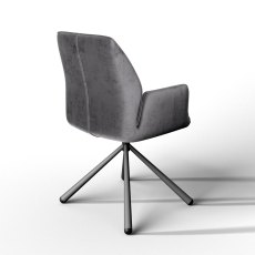 Zanetti Swivel Chair Velvet Grey