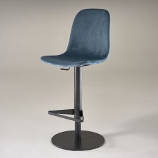 Zaragoza Bar Stool in Teal Velvet