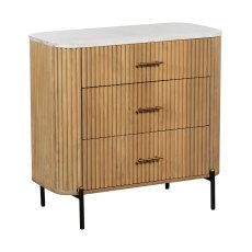 Reed 3 Drawer Bedside Table