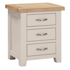 Wiltshire 3 Drawer Bedside Table Moon Grey Wiltshire 3 Drawer Bedside Table Moon Grey
