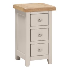 Wiltshire Compact 3 Drawer Bedside Table Moon Grey Wiltshire Compact 3 Drawer Bedside Table Moon Grey