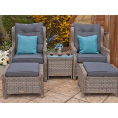 High Back Garden Reclining Armchair Set