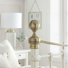 Bronte Double 135cm Metal Bed Cream