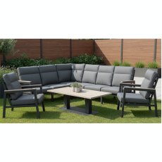 Tudor Corner Set Right Hand with 2 Armchairs and Table