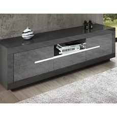 Entertainment Unit with LED lighting High Gloss Cream