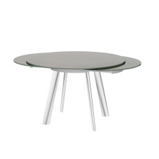 Omega Swivel Extending Glass Dining Table Taupe