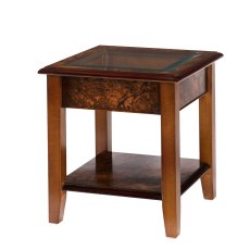 Walnut Collection Glass Top Lamp Table Walnut Collection Glass Top Lamp Table
