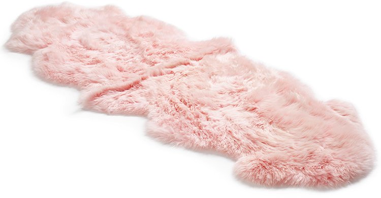 Candy Floss Double Longwool Sheepskin Rug