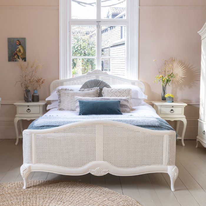 Paris High End Rattan Double Bed