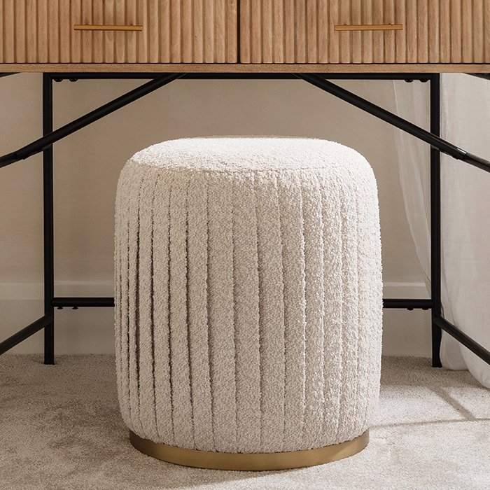 Reed Pleated Stool