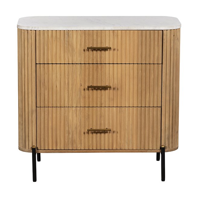 Reed 3 Drawer Bedside Table