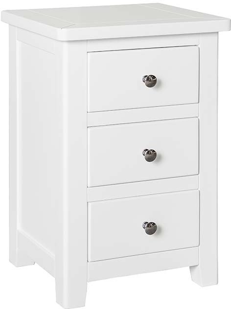 Henley White 3 Drawer Bedside Table