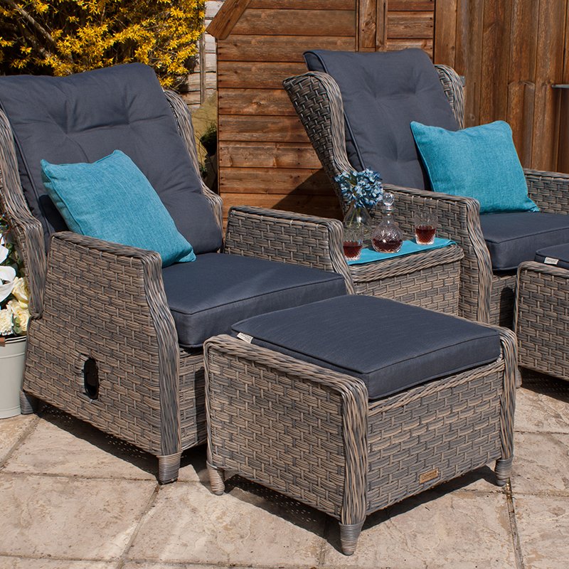 High Back Garden Reclining Armchair Set Lees of Grimsby