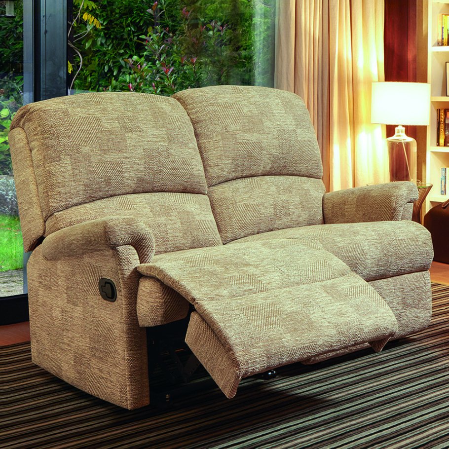 Nevada Small 2 Seater Fabric Reclining Sofa