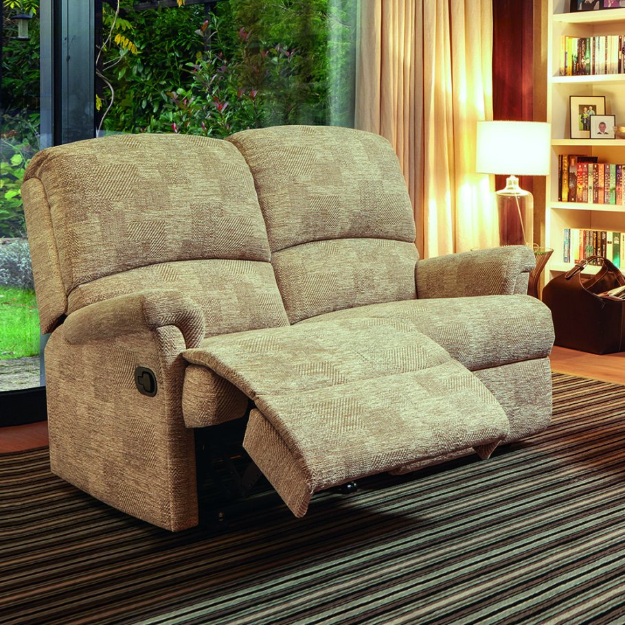 Nevada Standard 2 Seater Fabric Reclining Sofa