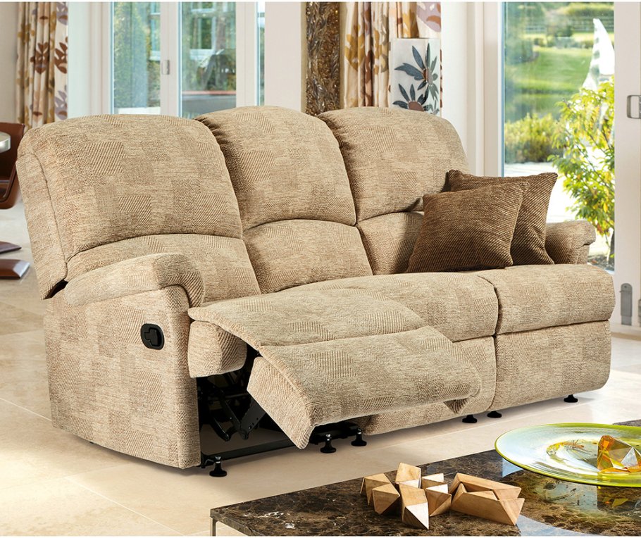 Nevada Standard 3 Seater Fabric Reclining Sofa