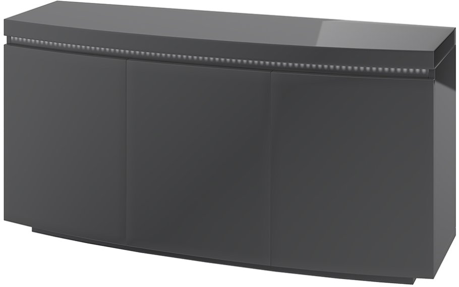 Florence 3 Door Sideboard with LED Grey High Gloss