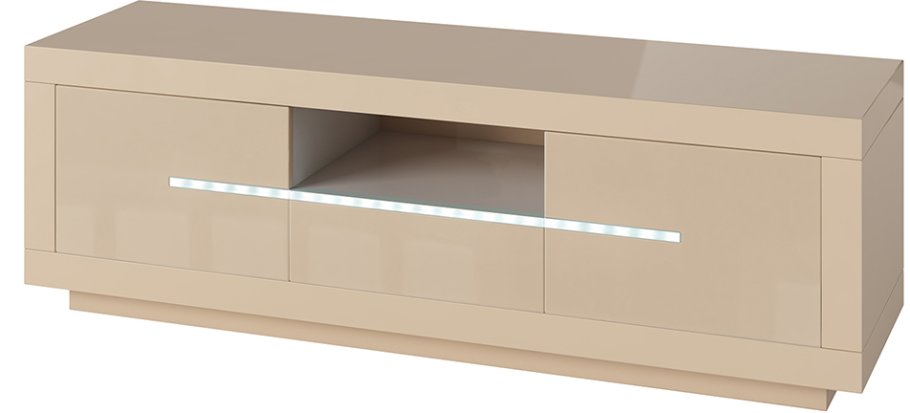 Entertainment Unit with LED lighting High Gloss Cream