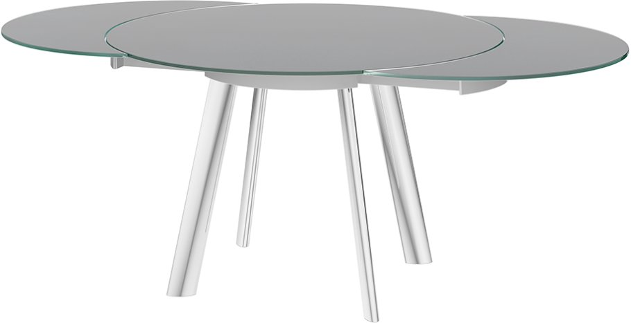 Omega Swivel Extending Glass Dining Table Grey