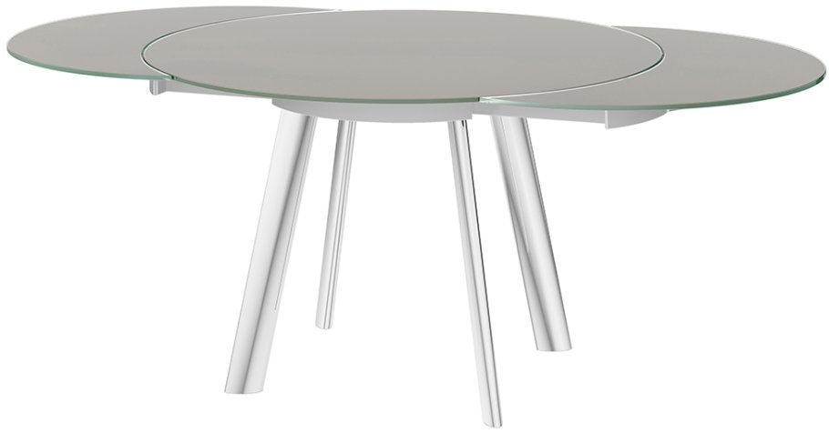 Omega Swivel Extending Glass Dining Table Taupe