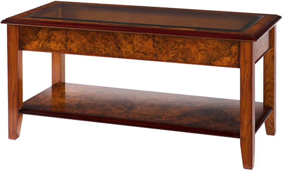 Walnut Collection Glass Top Lounge Table
