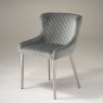 Kate Velvet Quilted Dining Chair Mist Grey