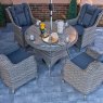 Round Garden Dining Table and 4 Wing back Armchairs 
