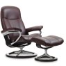 Stressless Consul Small Chair with Footstool - Signature Base