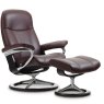 Stressless Consul Medium Chair with Footstool - Signature Base