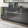 3 Door Sideboard with LED lighting High Gloss Grey